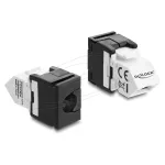 DELOCK Keystone modulis RJ45 lizdas į LSA Cat.6 45&deg; kampu nesutvirtintas juodas