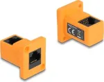 DeLOCK D tipo modulis RJ45 lizdas-lizdas 90&deg; kampu oranžinis