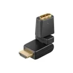 Wentronic Goobay HDMI&trade; adapteris, HDMI standartinis lizdas (A tipo), juodas - HDMI&trade; A lizdas > HDMI&trade; A ki&scaron;tukas, sulenkiamas (60757)