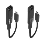 Lindy 100m &scaron;viesolaidinis USB 3.2 Type C prailgintuvas, tinklo siųstuvas ir imtuvas, 100 m, 10000 Mbit/s, Skaidula, USB 3.2 Gen 1 (3.1 Gen 1) Type-C, juoda