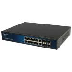 ALLNET ALL-SG8616PMJ-10G valdomas Layer 2+ komutatorius, 16 prievadų (12x GbE, 4x SFP+), PoE biudžetas 130W, 8x PoE+, montavimui į stelažą
