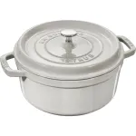 ZWILLING STAUB La Cocotte 5.25 L Round Cast Iron Casserole Dish, 26 cm, White Truffle