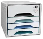 CEP Office Solution Smoove Drawer Box White with Colorful Lines 5 Drawers
