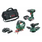 Belaidis Bosch PSR 1800 Li-2 + PST 18 Li + AdvancedOrbit 18 įrankių rinkinys, 18 V, 2 akumuliatoriai (06039A310W)