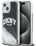 DKNY Apple iPhone 15 Hardcase Liquid Glitter Big Logo Black