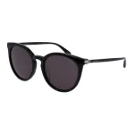 GUCCI moteri&scaron;ki stačiakampiai akiniai nuo saulės GG0064SK-001 &ndash; juodas acetatinis rėmelis, pilki nailono lę&scaron;iai, 55/20/135 mm