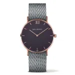 PAUL HEWITT Unisex Sailor Line Quartz Watch 39mm Rose Gold Stainless Steel Mesh Black Dial PH-SA-RSTB18S