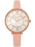 Daisy Dixon moteri&scaron;kas kvarcinis analoginis laikrodis DD088PRG &ndash; 36 mm rausvo aukso ciferblatas, rožinė odinė apyrankė