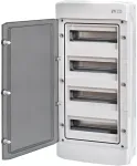 ETI ECH-48PT-S Plastikinis skirstomųjų įrenginių korpusas 48 moduliai 4x12M N+PE IP65 Dūminės durelės Baltas 1500V DC