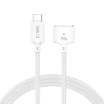 TECH-PROTECT MMC01 UltraBoost USB-C - MagSafe 3 magnetinis kabelis MacBook, 140W, 200cm, baltas