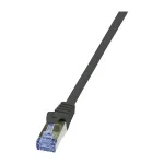 LogiLink PrimeLine Cat.7 pataisos kabelis RJ-45 (V) - 0.25 m juodas