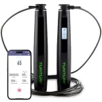 Tunturi Smart Jump Rope su LCD ekranu ir programėlės ry&scaron;iu, reguliuojama 2,95 m, juoda