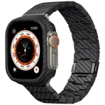 PITAKA Carbon Fiber Modern Watch Band, skirta Apple Watch 42/44/45/49mm, juoda/pilka