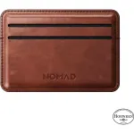 Nomad Card Wallet Horween Leather Olde Dublin - plonas minimalistinis odinis kortelių laikiklis, tamsiai ruda