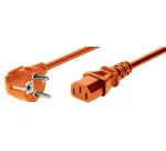 EXERTIS CONNECT 1,8 m oranžinis maitinimo kabelis su kampuotu Schuko ki&scaron;tuku ir IEC C13 jungtimi 808072