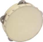 DIMAVERY DTH-704 tamburinas 18 cm, natūralaus medžio korpusas su plieninėmis žvangučiais 26053174