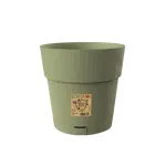 STEFANPLAST Ethica gėlių vazonas su padėklu, &Oslash;25 cm, auk&scaron;tis 25 cm, žalias