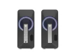 GENESIS Helium 100 BT RGB garsiakalbių rinkinys 10 W, PC/ne&scaron;iojamam kompiuteriui, juodos/sidabrinės spalvos, 2.0 kanalai, Bluetooth