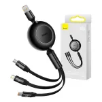 Baseus CAMJ010101 Bright Mirror 2 serijos 3 viename USB kabelis, 66 W, 1 m, juodas