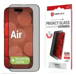 Displex privatumo apsauginis stiklas (10H) Apple iPhone Air, su Eco tvirtinimo rėmeliu, privatumo filtras