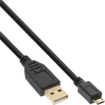 InLine Micro USB 2.0 laidas USB A (vyri&scaron;kas) / Micro-B (vyri&scaron;kas), juodas, 2 m