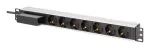 DIGITUS DN-95439 19 colių 1U aliumininis PDU montavimui į spintą, 7x Schuko lizdai, saugiklis, 16 A, 4000 W, 230 V, 50/60 Hz, 1,8 m kabelis