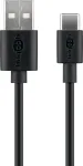 Goobay 38675 USB-C kabelis krovimui ir sinchronizavimui (i&scaron; USB-A į USB-C), 10 cm, juodos spalvos