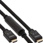 InLine HDMI Active kabelis, HDMI-High Speed su Ethernet, M/M, nailono pynė, 25m