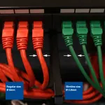 ACT pilkas 0,25 m LSZH U/UTP CAT6 plonas lizdinis pataisos kabelis su RJ45 jungtimis, apsaugotomis nuo užkabinimo