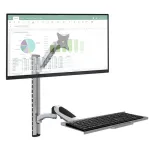 Techly ICA-PLW 02 monitorio laikiklis / stovas 68,6 cm (27 col.) sieninis sidabrinis