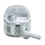 JBL Tune Flex Ghost Edition belaidės ausinės TWS į ausį skambučiams/muzikai Bluetooth permatomos, baltos