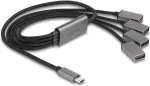 DeLOCK 64210 USB 2.0 Type-C 4 prievadų USB-A &scaron;akotuvas 480 Mbit/s juoda pilka