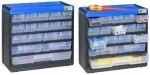 Dėžutė smulkioms detalėms allit 464610, plastikinė 300x285x135 mm, juoda/mėlyna