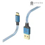 Hama Reflective USB A &ndash; USB C laidas, 1.5 m, USB 2.0, mėlynas