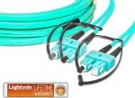 Lightwin LDP-50 SC-SC 10.0 OM3 FD &scaron;viesolaidinis kabelis 10 m, vandens spalvos