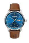 Zeppelin Mediterranee 96643 vyri&scaron;kas kvarcinis laikrodis, 40 mm, mėlynas ciferblatas, mėlyna odinė apyrankė