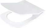 DEANTE Slim Soft-Close Toilet Seat - D-Shape, Duroplast, White, Quick Release