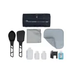 Sea To Summit Camp Kitchen Tool Kit &ndash; Indų plovimo rinkinys su silikoniniu grandikliu, mikropluo&scaron;to rank&scaron;luosčiu ir 50 ml Wilderness Wash
