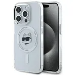 Karl Lagerfeld KLHMP15LHLSCHH iPhone 15 Pro 6,1 inch Hardcase IML Metal Choupette Head MagSafe White