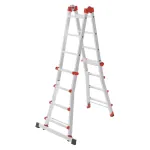 Hailo M80 4x4 Rung Ladder &ndash; Kombinuotos kopėčios, aliuminės, 150 kg apkrova
