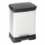 CURVER Deco Bin 30L pedalinis &scaron;iuk&scaron;lių kibiras, metalinis sidabras