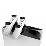 Saitake Dual Charging Station Dock, skirta Sony PlayStation 5 PS5 valdikliams, konsolės formos, juoda balta