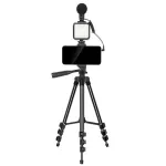 Elight M5 Vlog Smartphone Fix Video & Photo Kit su LED &scaron;viesa, mikrofonu, trikoju 1,3 m, nuotolinio valdymo pulteliu