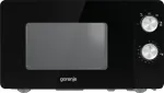 Solo mikrobangų krosnelė Gorenje MO20E1B &mdash; 20 L, 800 W, 5 galios lygių, 270 mm sukamasis padėklas, juoda