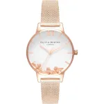 Olivia Burton Moteri&scaron;kas Laikrodis OB16CH01 30mm Nerūdijantis Plienas Oda Pilka