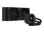 DeepCool LS520S Zero Dark AIO skystinis CPU au&scaron;intuvas, 240 mm, 2x 120 mm PWM ventiliatoriai, AM4/AM5/LGA2066, juodas