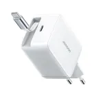 Joyroom JR-TCL06 67W GaN įkroviklis su įmontuotu i&scaron;traukiamu USB-C laidu - Baltas