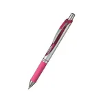Pentel EnerGel Xm įtraukiamas gelinis ra&scaron;iklis &ndash; rožinis ra&scaron;alas, rožinis korpusas, sidabrinės detalės, 0,35 mm adatinis antgalis