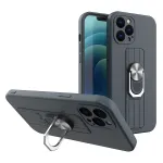 HURTEL Ring Case Silicone Cover with Finger Grip and Stand for Xiaomi Poco X4 Pro 5G Blue