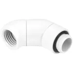 Alphacool Eiszapfen 45&deg; kampinis dvigubai sukamas adapteris, G1/4 i&scaron;orinis į G1/4 vidinį, baltas